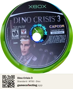 Dino Crisis 3 Xbox, NTSC disc