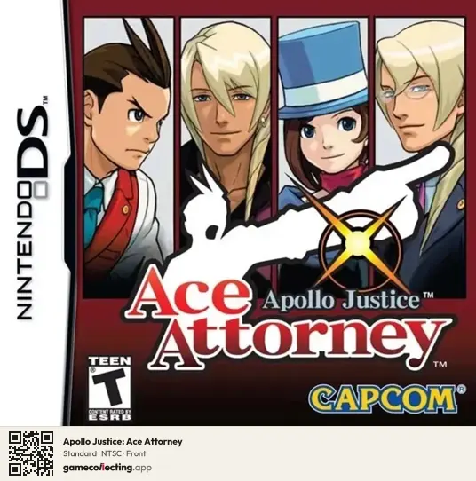 Apollo Justice: Ace Attorney Nintendo DS, NTSC box front