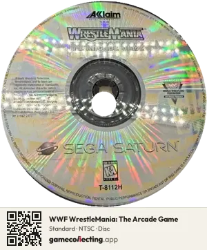 WWF WrestleMania: The Arcade Game Sega Saturn, NTSC disc