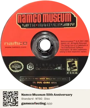 Namco Museum 50th Anniversary Nintendo GameCube, NTSC disc