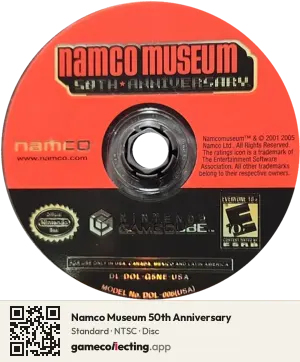 Namco Museum 50th Anniversary Nintendo GameCube, NTSC disc