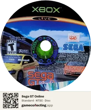 Sega GT Online Xbox, NTSC disc