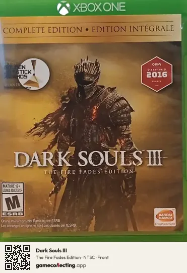 Dark Souls III Xbox One, NTSC box front