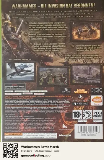 Warhammer: Battle March Xbox 360, Germany box back
