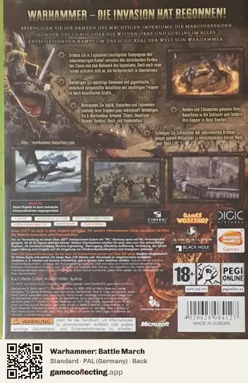 Warhammer: Battle March Xbox 360, Germany box back