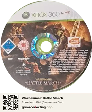 Warhammer: Battle March Xbox 360, PAL disc