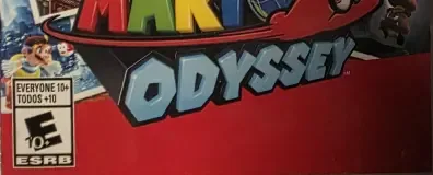 Super Mario Odyssey, the ESRB box on its front