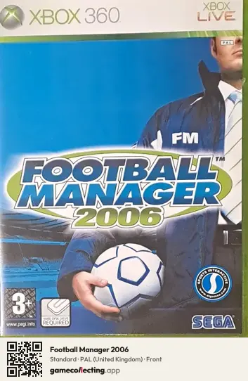 Football Manager 2006 Xbox 360, United Kingdom box front