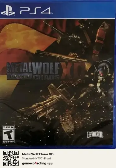 Metal Wolf Chaos XD PlayStation 4, NTSC box front