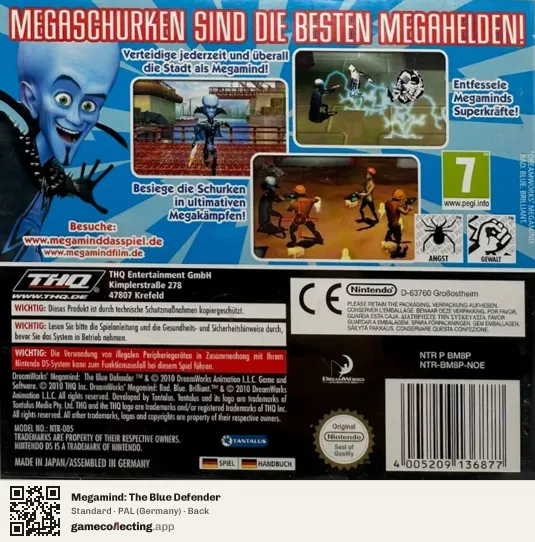 Megamind: The Blue Defender Nintendo DS, Germany box back