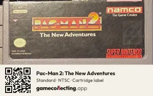 Pac-Man 2: The New Adventures Super Nintendo Entertainment System, NTSC cartridge label