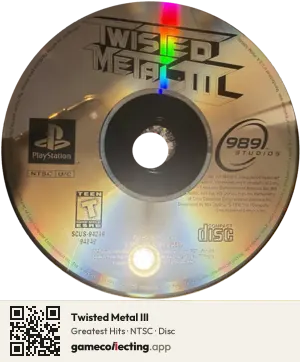 Twisted Metal III PlayStation, NTSC disc