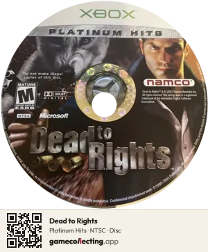 Dead to Rights Xbox, NTSC disc