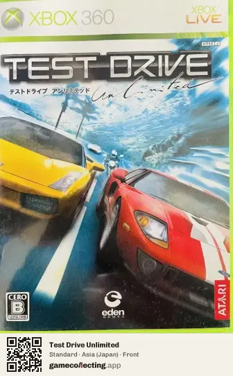 Test Drive Unlimited Xbox 360, Asia box front