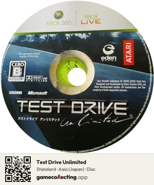 Test Drive Unlimited Xbox 360, Asia disc