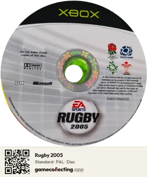 Rugby 2005 Xbox, PAL disc