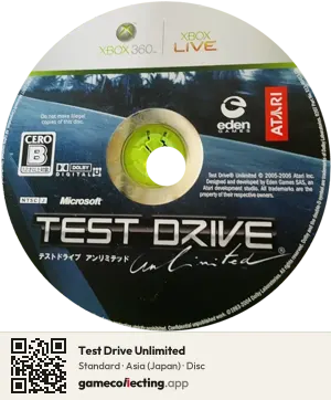 Test Drive Unlimited Xbox 360, Asia disc