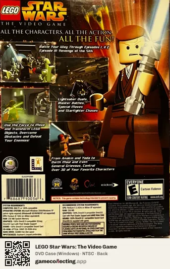 LEGO Star Wars: The Video Game Computer, NTSC box back