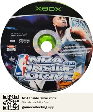 NBA Inside Drive 2002 Xbox, PAL disc