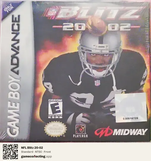 NFL Blitz 20-02 Game Boy Advance, NTSC box front