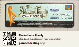 The Addams Family Super Nintendo Entertainment System, Asia cartridge label