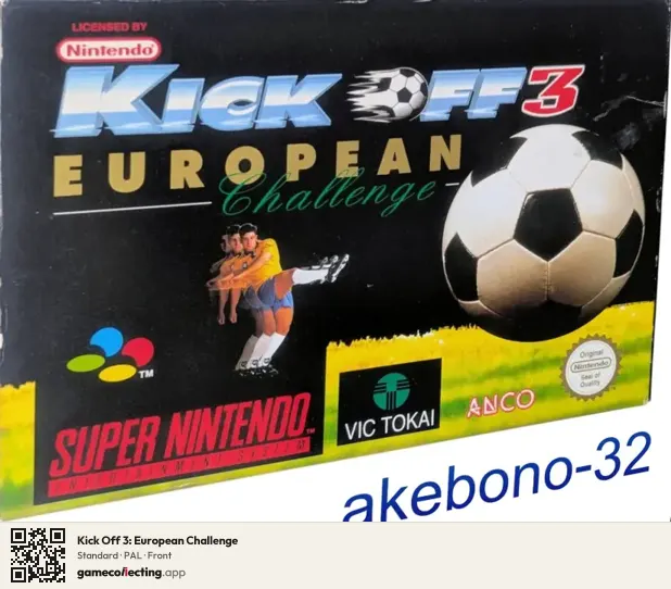 Kick Off 3: European Challenge Super Nintendo Entertainment System, PAL box front
