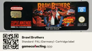 Brawl Brothers Super Nintendo Entertainment System, PAL cartridge label