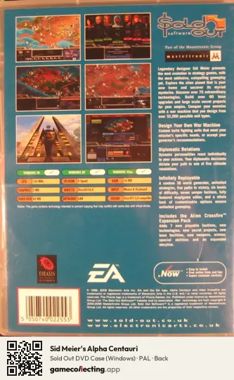 Sid Meier's Alpha Centauri Computer, PAL box back
