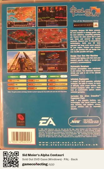 Sid Meier's Alpha Centauri Computer, PAL box back