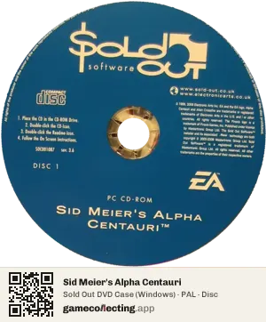 Sid Meier's Alpha Centauri Computer, PAL disc