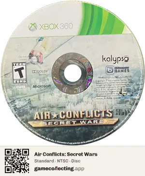 Air Conflicts: Secret Wars Xbox 360, NTSC disc