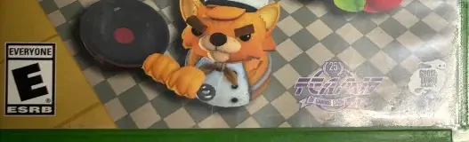 Overcooked!, the ESRB box on its front