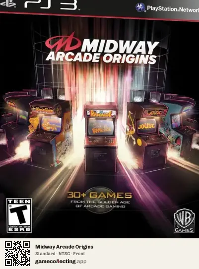 Midway Arcade Origins PlayStation 3, NTSC box front