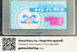 WarioWare, Inc.: Mega Microgame$! Game Boy Advance, Asia cartridge label