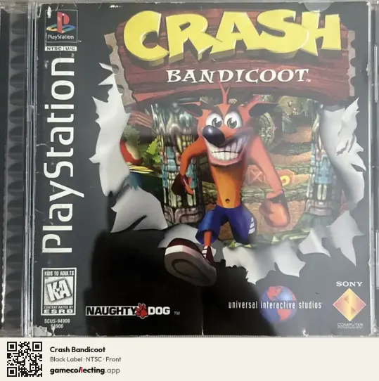 Crash Bandicoot PlayStation, NTSC box front