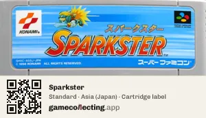 Sparkster Super Nintendo Entertainment System, Asia cartridge label