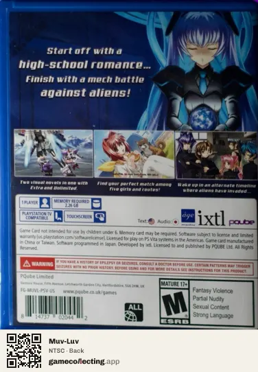 Muv-Luv PlayStation Vita, NTSC box back