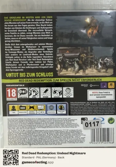 Red Dead Redemption: Undead Nightmare PlayStation 3, Germany box back