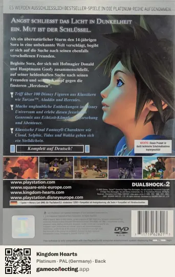 Kingdom Hearts PlayStation 2, Germany box back