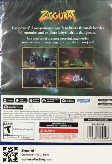 Ziggurat II PlayStation 5, NTSC box back