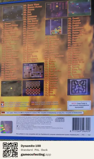 Dynamite 100 PlayStation 2, PAL box back