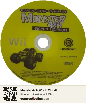 Monster 4x4: World Circuit Nintendo Wii, Asia disc