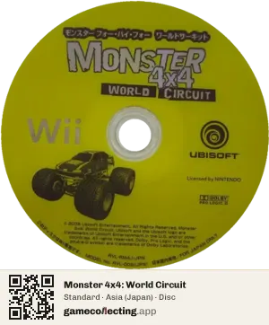 Monster 4x4: World Circuit Nintendo Wii, Asia disc