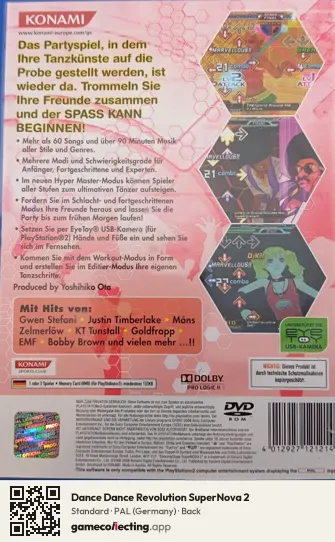 Dance Dance Revolution SuperNova 2 PlayStation 2, Germany box back