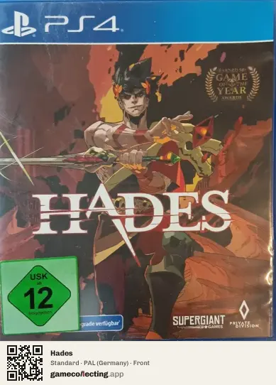 Hades PlayStation 4, Germany box front