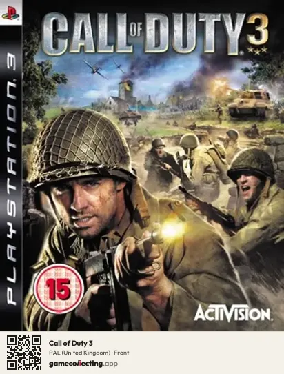 Call of Duty 3 PlayStation 3, United Kingdom box front
