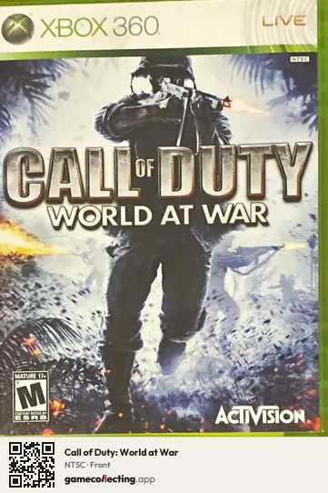 Call of Duty: World at War Xbox 360, NTSC box front