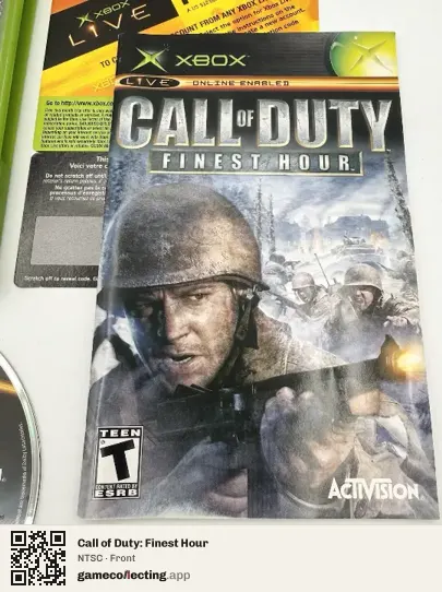 Call of Duty: Finest Hour Xbox, NTSC box front