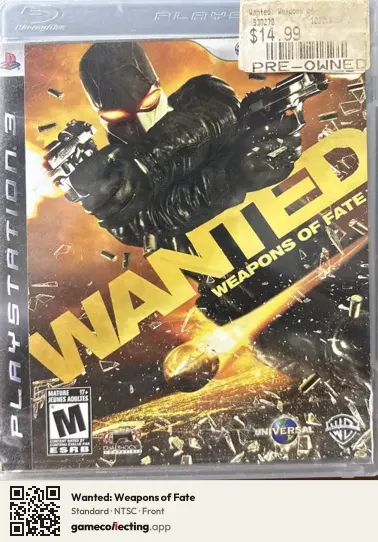 Wanted: Weapons of Fate PlayStation 3, NTSC box front