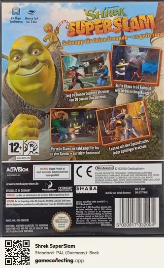 Shrek SuperSlam Nintendo GameCube, Germany box back